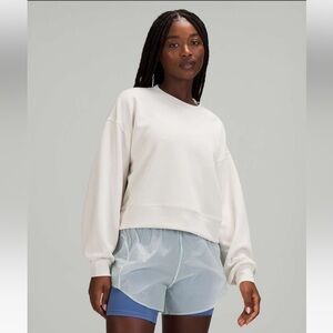 Lululemon Perfectly Oversized Cropped Crew Softstreme White Opal size 8